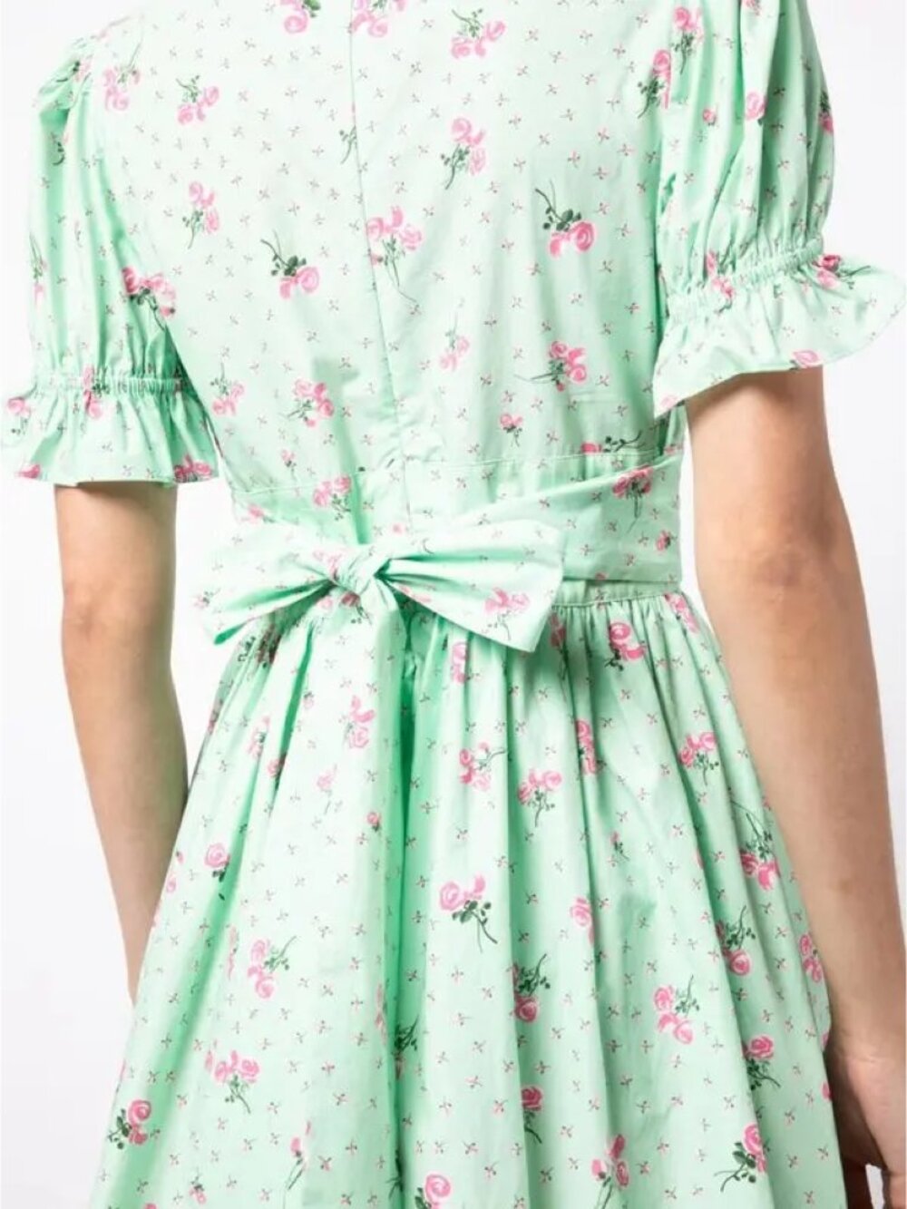 BATSHEVA Popham Pintucked Floral-Print Cotton-Poplin Mini Dress - Picture 4 of 13